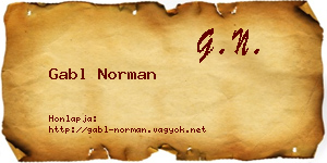 Gabl Norman névjegykártya